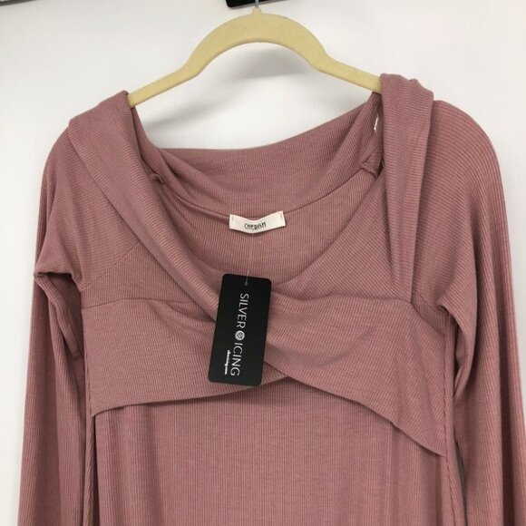 Cherish Fun and  flirty ribbed tunic rose taupe NWT - Picture 5 of 16